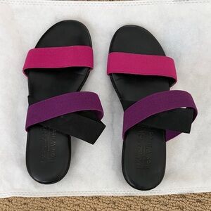 Elegant Women's Sandals with Pink and Purple Straps